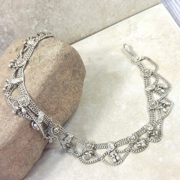 Ankle Bracelet Silver-Tone Anklets Boho Jewelry Leg  Vintage Trinket Jewel Gift - Picture 7 of 8